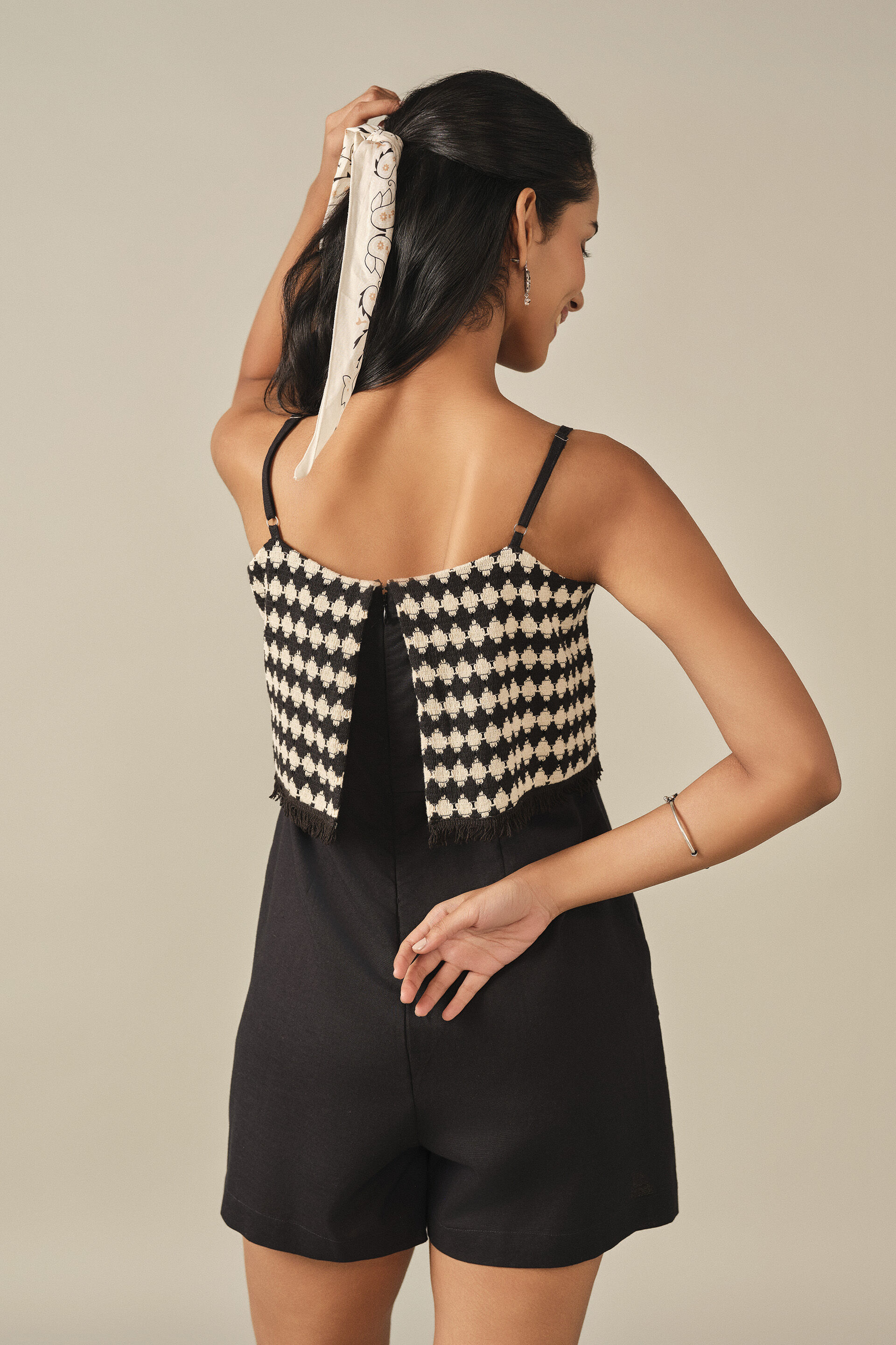 Straight Playsuit in Black, Black, image 6